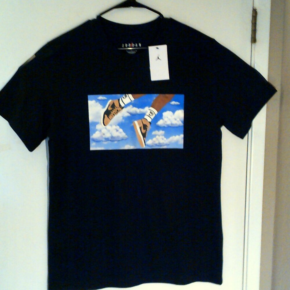 NEW AIR JORDAN "Flight Essentials Jordan 1 Tee" MEN'S BLACK T-SHIRT L FZ1967-011